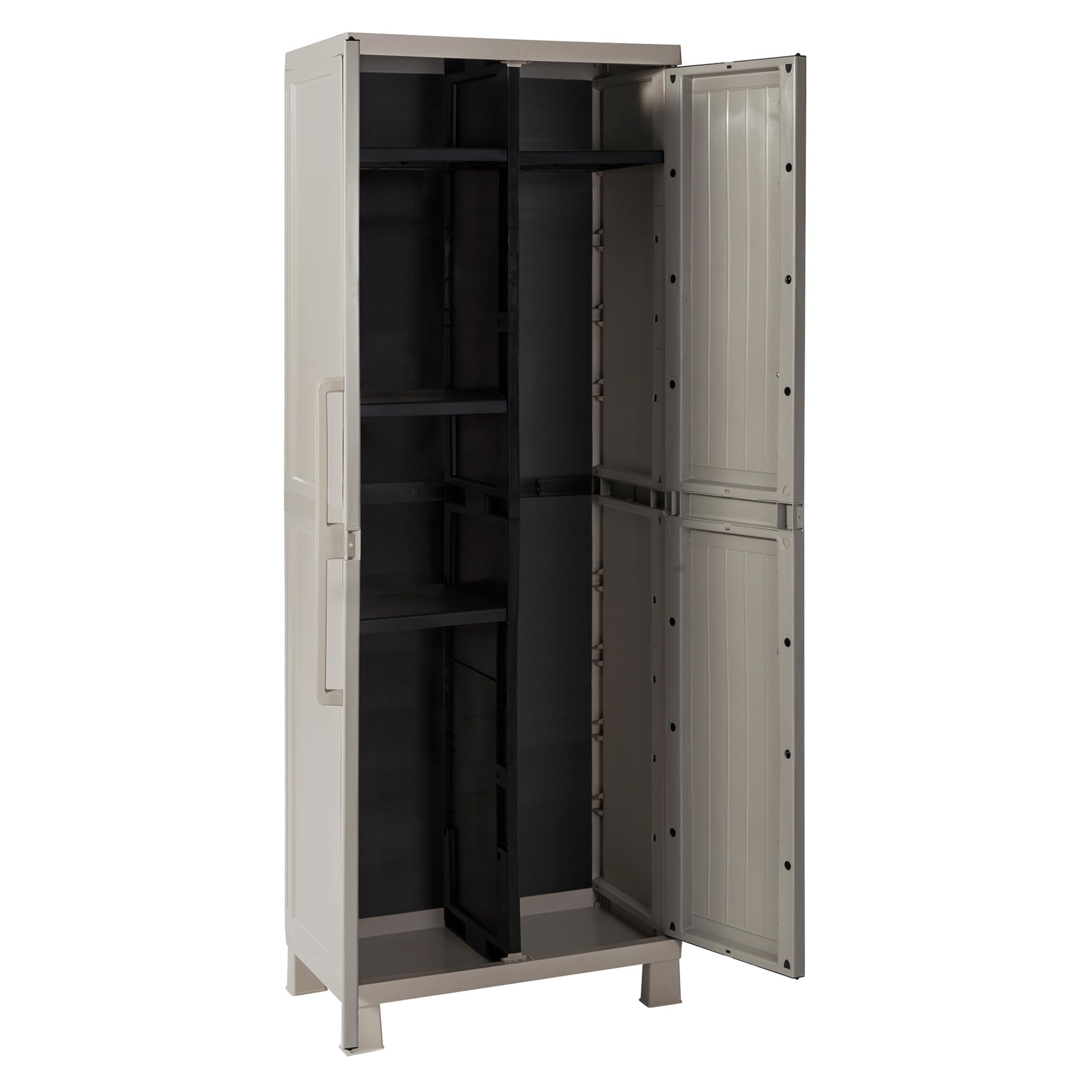 TOOMAX Armadio Portascope Wood Midi 65x37x173h cm plastica grigio tortora 4 ripiani regolabili piedini