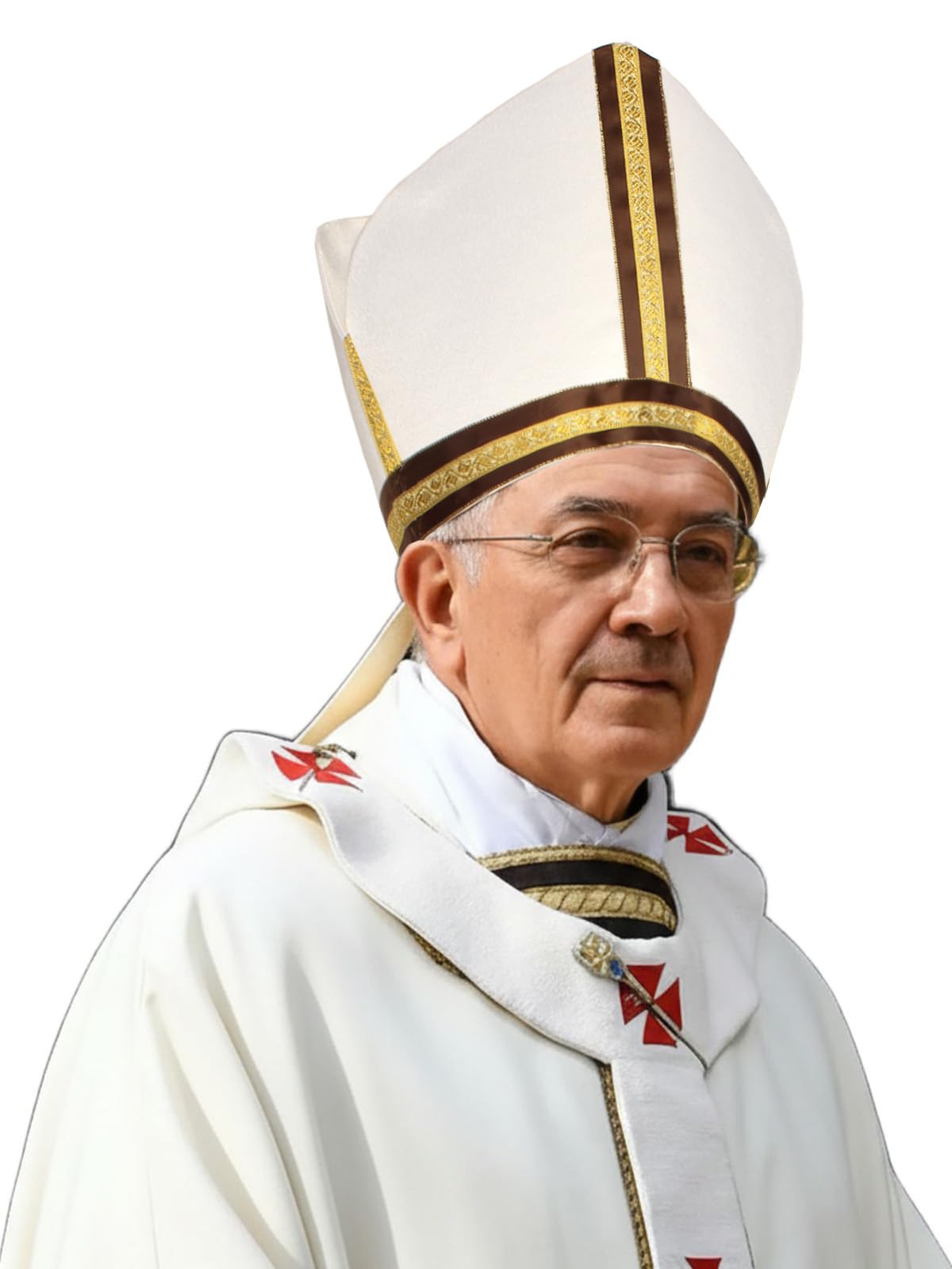Unykaflor Pope Hat, Bishop Hat Pope Mitre Clergy Costume Headgear for Halloween Cosplay Costume Party