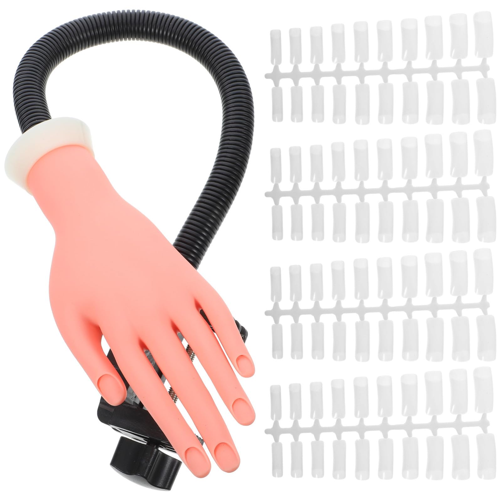 ibasenice Unghie Mano in Finte Simulazione Trasportare Alta Facile da e Punte Finta Plastica con 100 per Pratica per Manicure