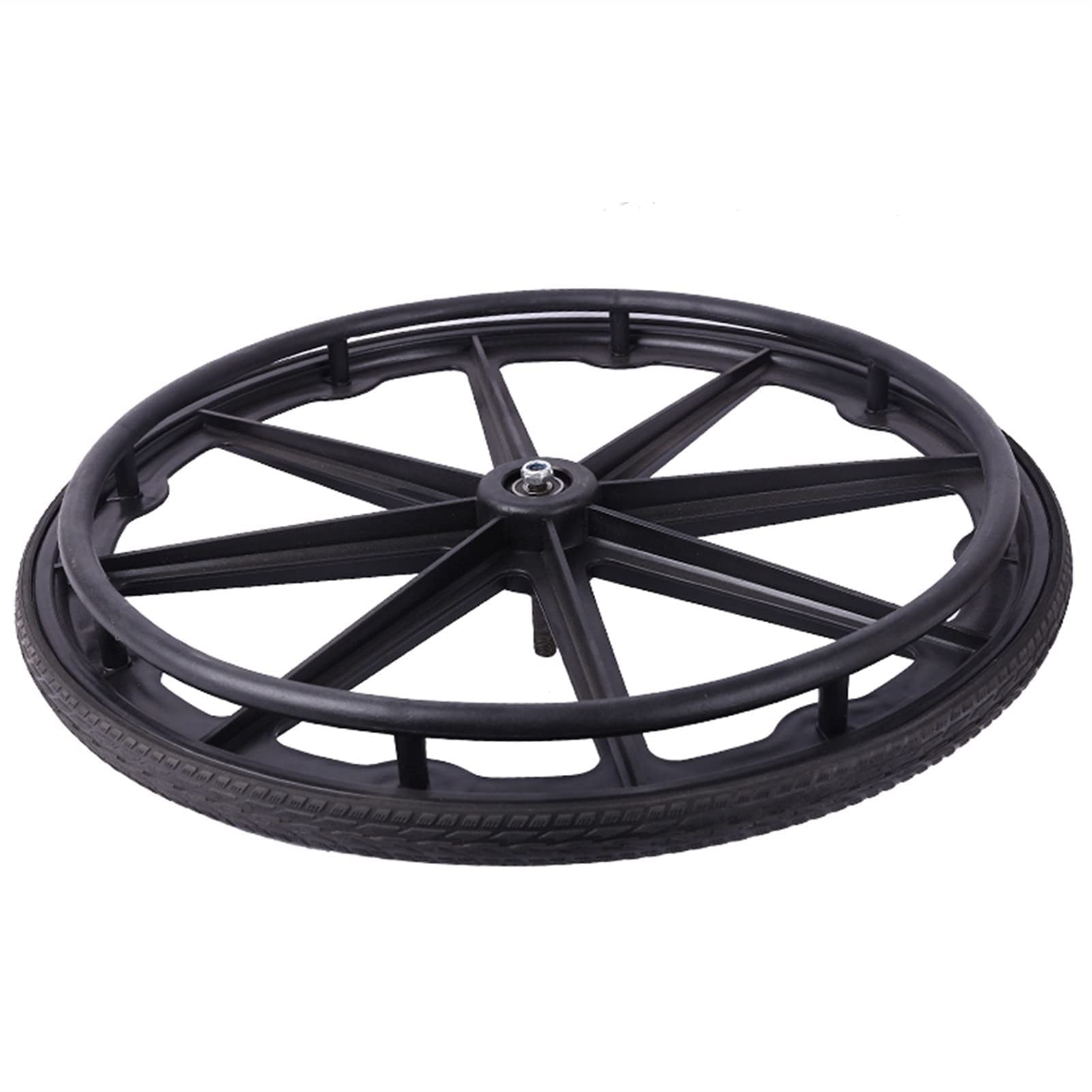 LekLai Ruedas Traseras para Silla de Ruedas de 24 Pulgadas con Volante Manual, Rueda Trasera Sólida de 24X1 3/8 de Repuesto para Silla de Ruedas Manual, 2 Piezas/Black/24X1 3/8