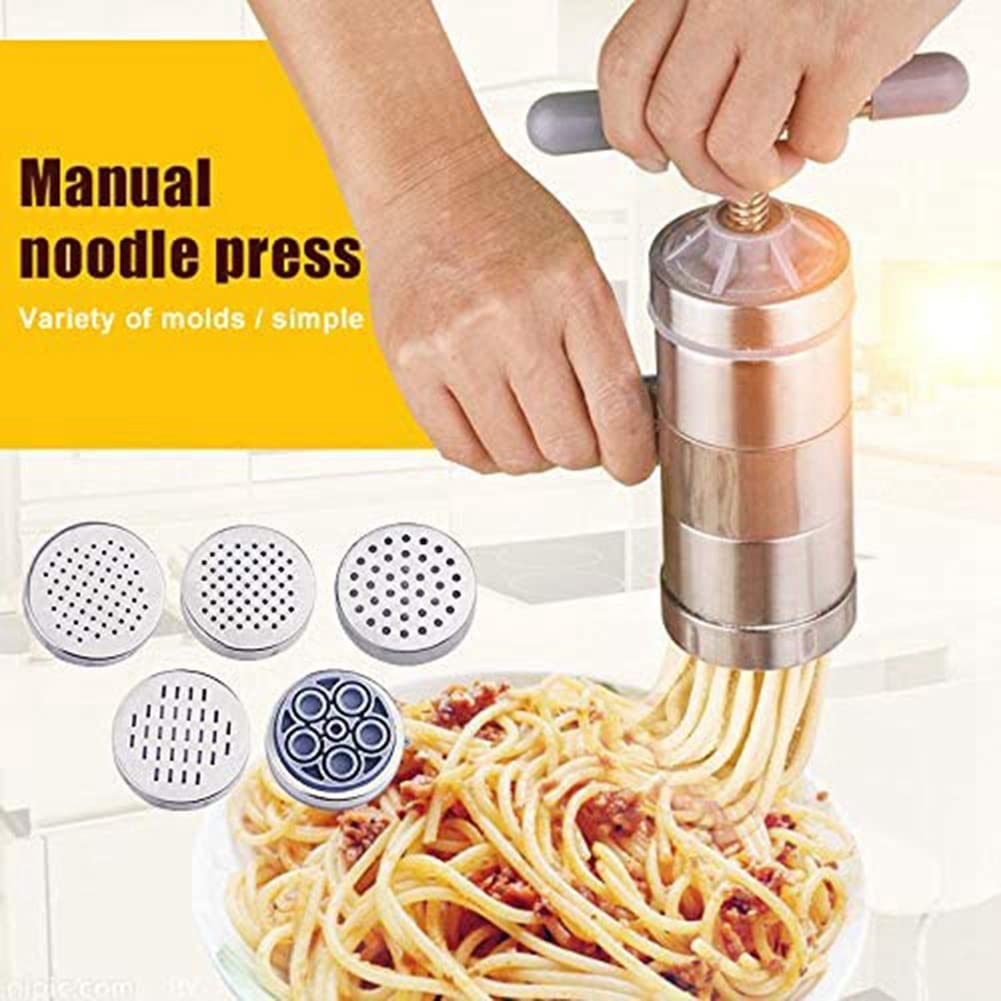Fladhheg Noodle Making Machine Manual Noodles Press Machine Pasta Maker Stainless Steel, Noodle Mould - Image 3