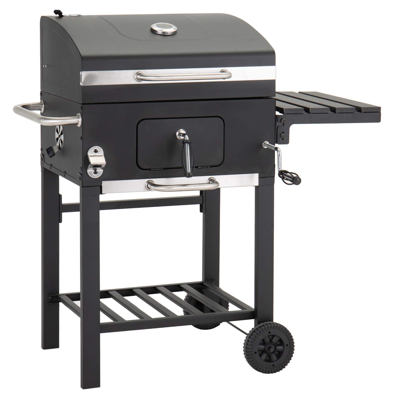 Grillchef Comfort Basic grill na kółkach, grill na węgiel drzewny na 2 kółkach, wskaźnik temperatury dla ok. 10 osób