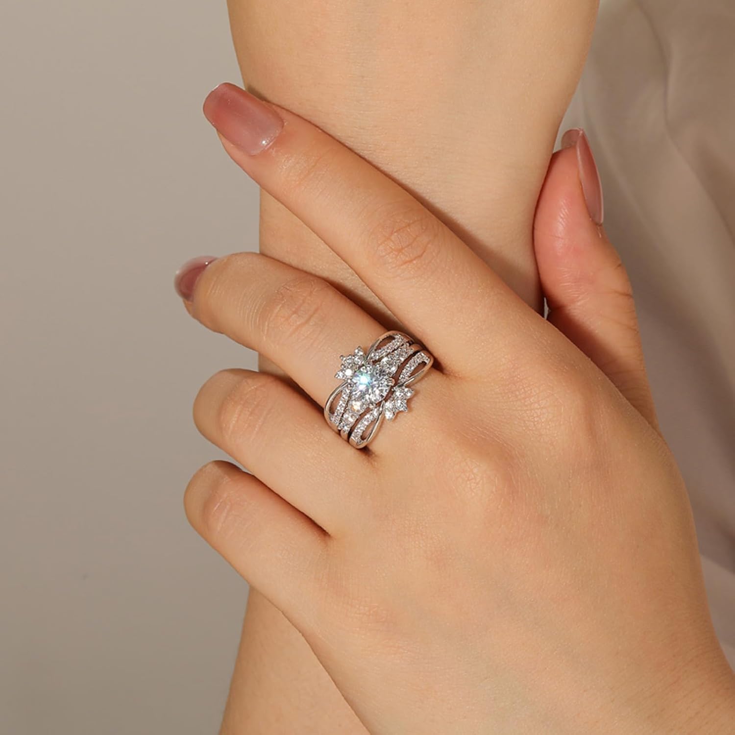 Jeulia Interchangeable Twist Infinity Engagement & Wedding Band Ring Set for Women 925 Sterling Silver Bridal Set with 1.9ct Diamonds Anniversary Promise Gift with Jewelry Box - Image 5