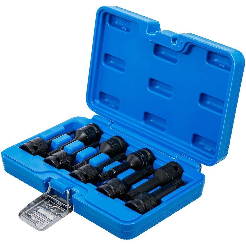 D-Work - Set di boccole a percussione, 12,5 mm (1/2), dentizione multipla interna XZN M4-M16-9 pezzi, resistente e polivale