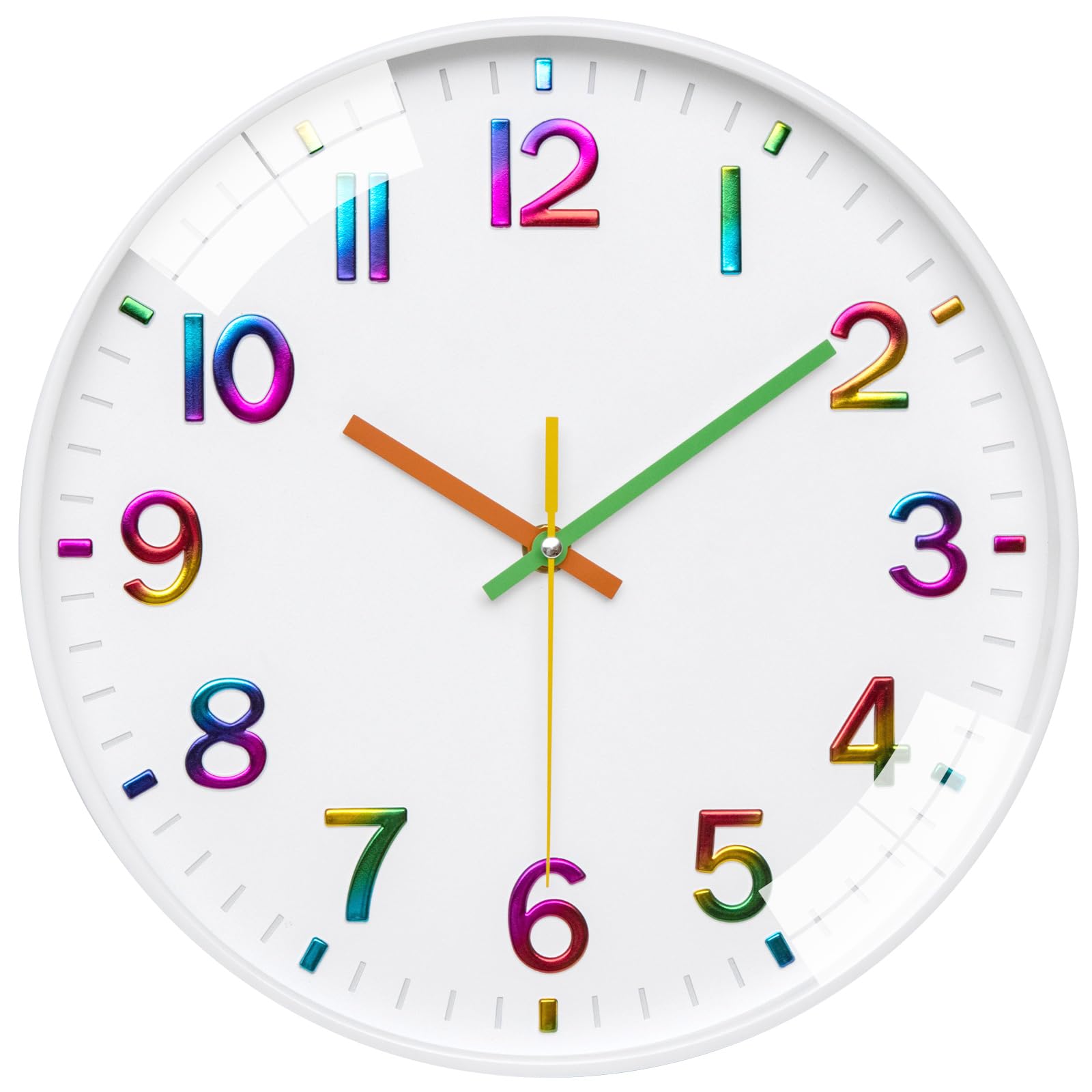 VIVILINENWall Clock Without Ticking Noises Modern Quartz Silent Wall Clock Non-Ticking Battery Operated Clock Hanging Clock for Living Room