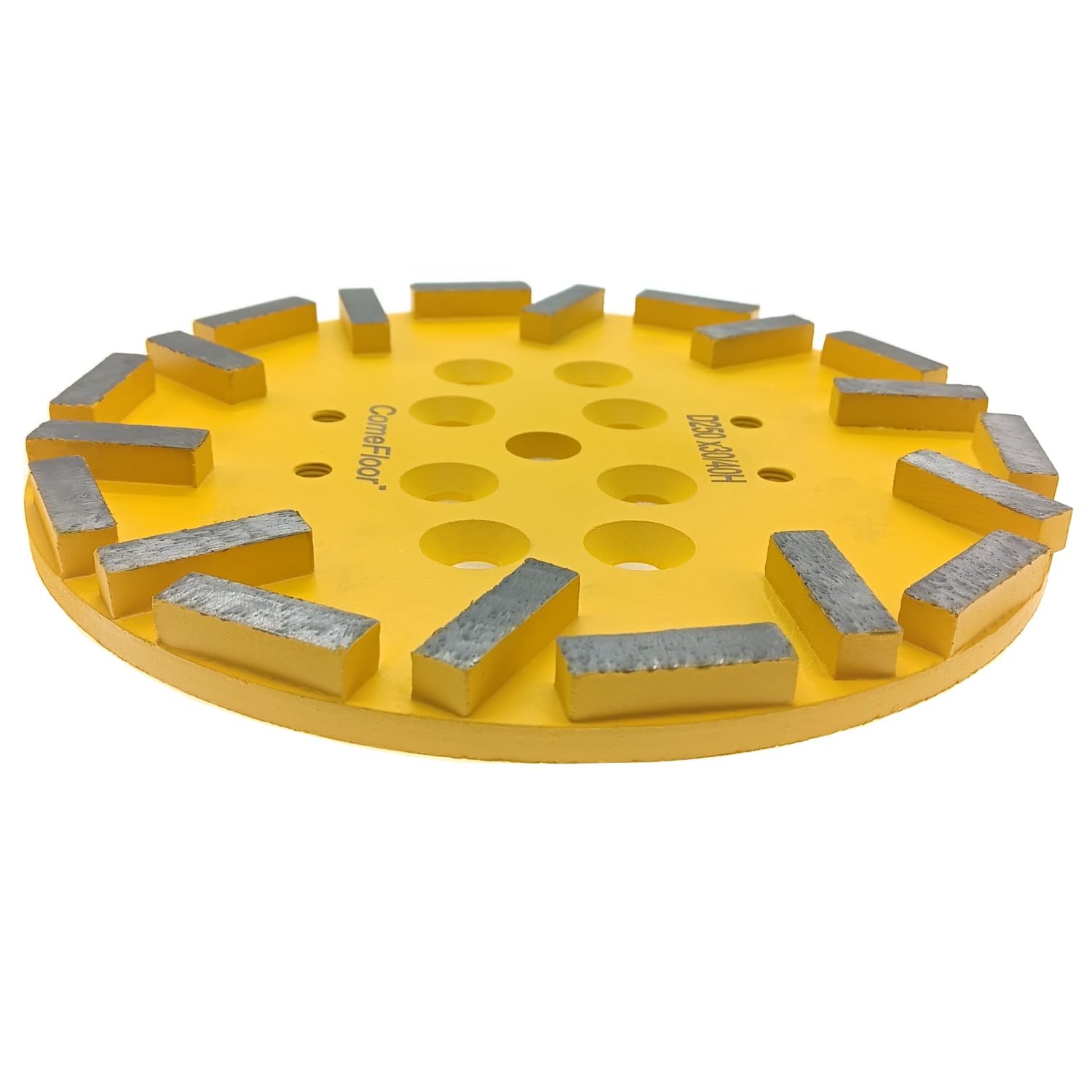 Placa de molienda de diamante de 10 pulgadas para suelo de hormigón, disco de 20 segmentos compatible con amoladoras Edco Husqvarna Blastrac MK, grano 30/40 duro Bond