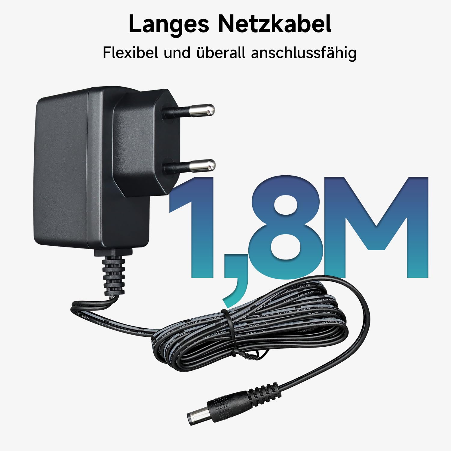 5 V 1 A 5 W 1,8 m Adattatore AC DC (ingresso 100-240 V, uscita 5 Volt 1 Ampere), spina trasformatore da parete con 8 prese intercambiabili, elencata CE
