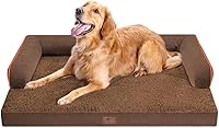 Vista 115 de Cama ortopédica extra grande para perros impermeable: cama de espuma viscoelástica para perros XL y extra grandes, sofá sofá, lavable con funda Azul