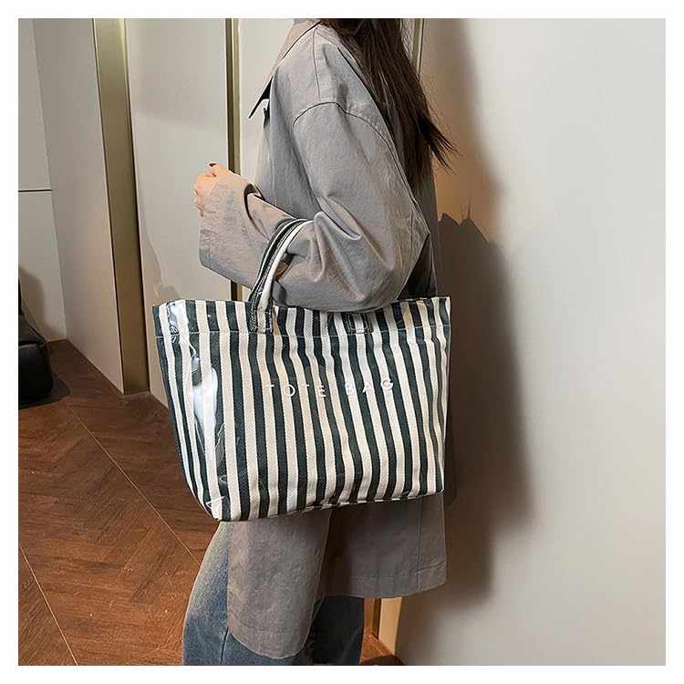 Image of Lushandy PVC Tote Bag for Women Jelly Beach Bag Top Handle Hobo Handbag | Water-Resistant, Wipe Clean, Lightweight