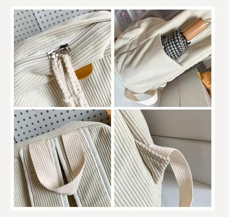 Cute duck backpack, cute corduroy backpack with large capacity, suitable for both boys and girls (Black)4