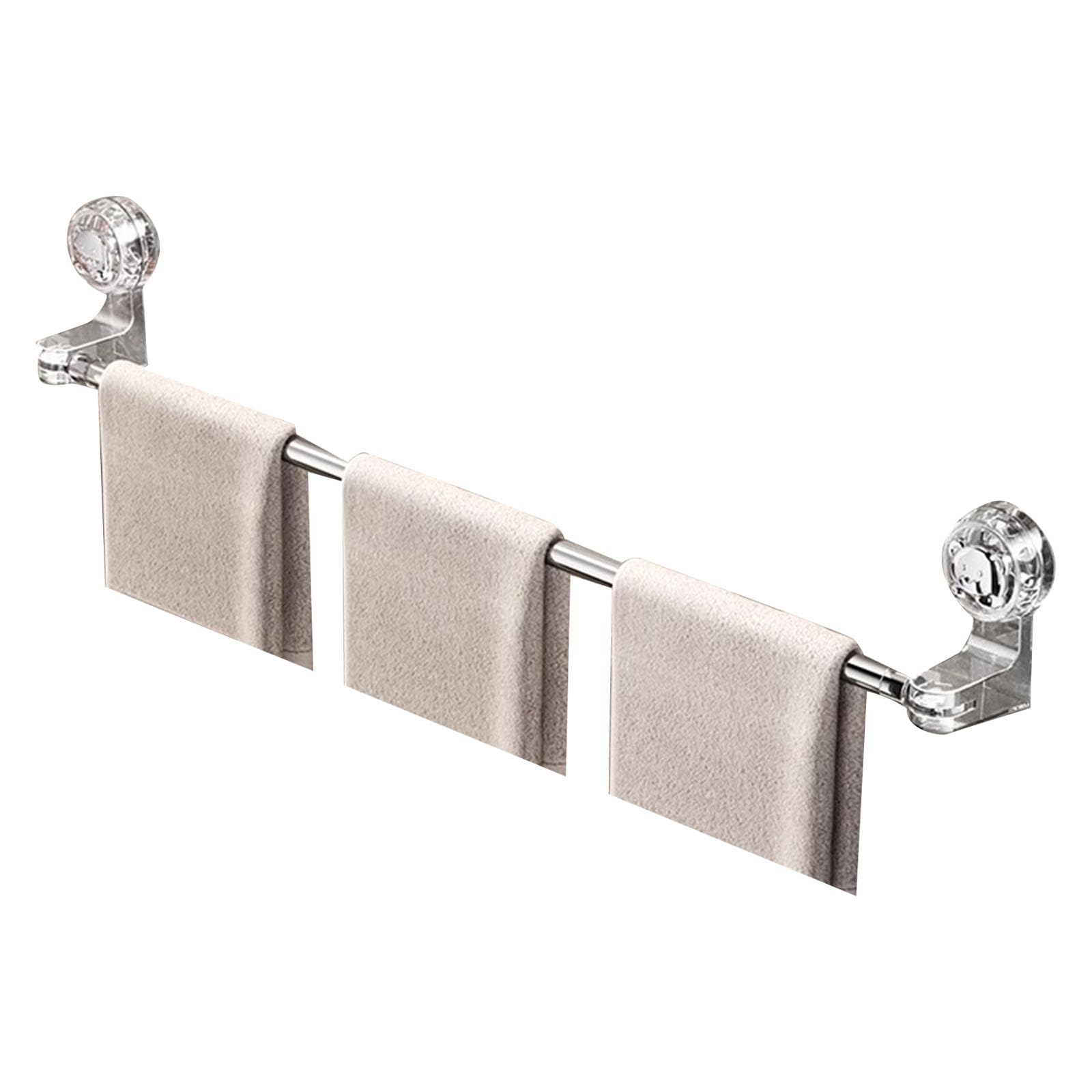 Strong Suction Cup Adjustable Telescopic Towel Rack Not Drilling Installation Bath Towel Holders for Bathroom Multiple Hangers for Bathroom