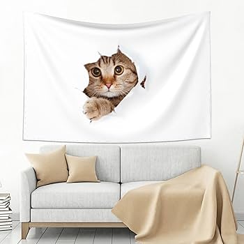 【新品】絵画　タペストリー　猫　花柄　タイル　アンティーク Amazon.co.jp: 【新品】 絵画 タペストリー 猫 花柄 タイル