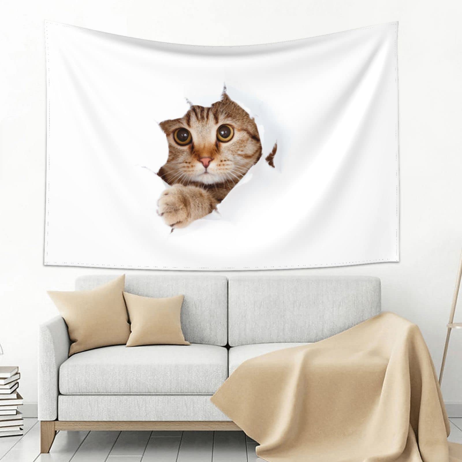 Amazon.co.jp: タペストリー 動物 猫柄 おしゃれ 北欧 壁掛け 壁飾り