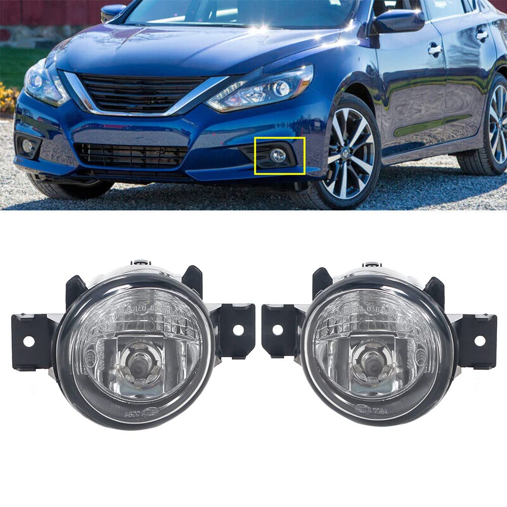 JESYMBX For Nissan Altima 2016 2017 2018 Front Bumper Clear Lights Fog Lights with Bulbs Pair