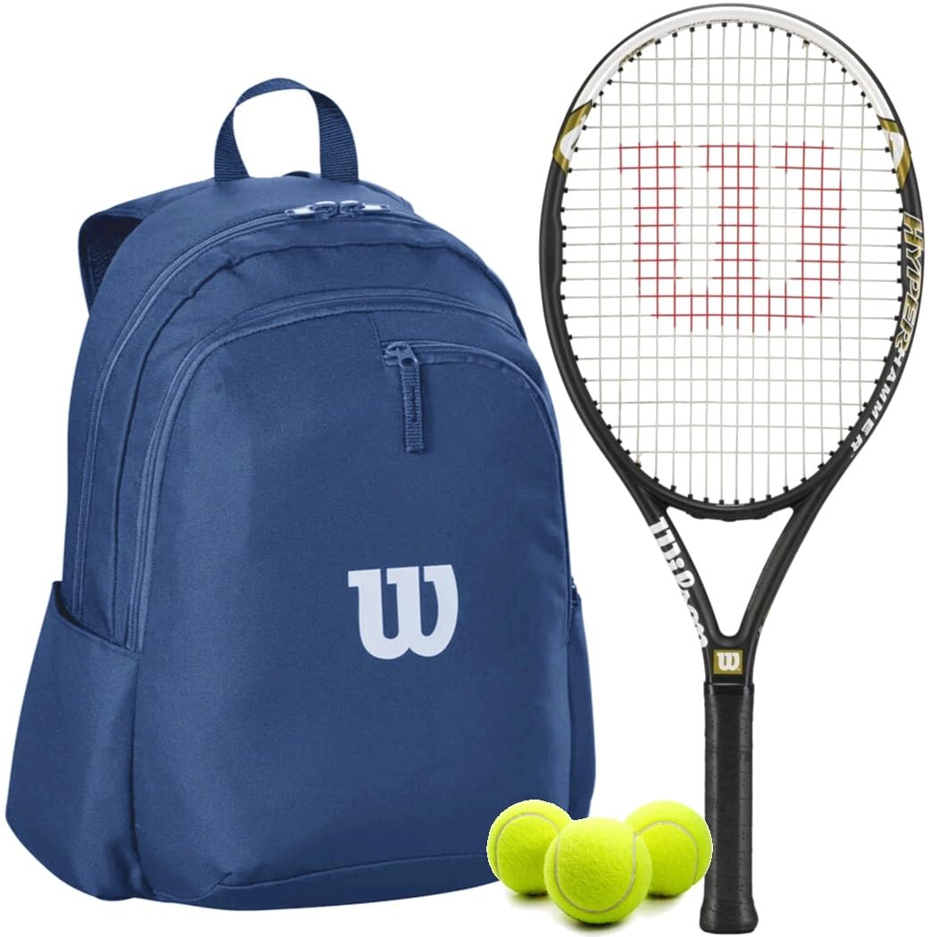 Wilson Hyper Hammer 5.3 Tennis Racquet Bundled with a Wilson Advantage 2.5 Tennis Backpack – Optional Accessories