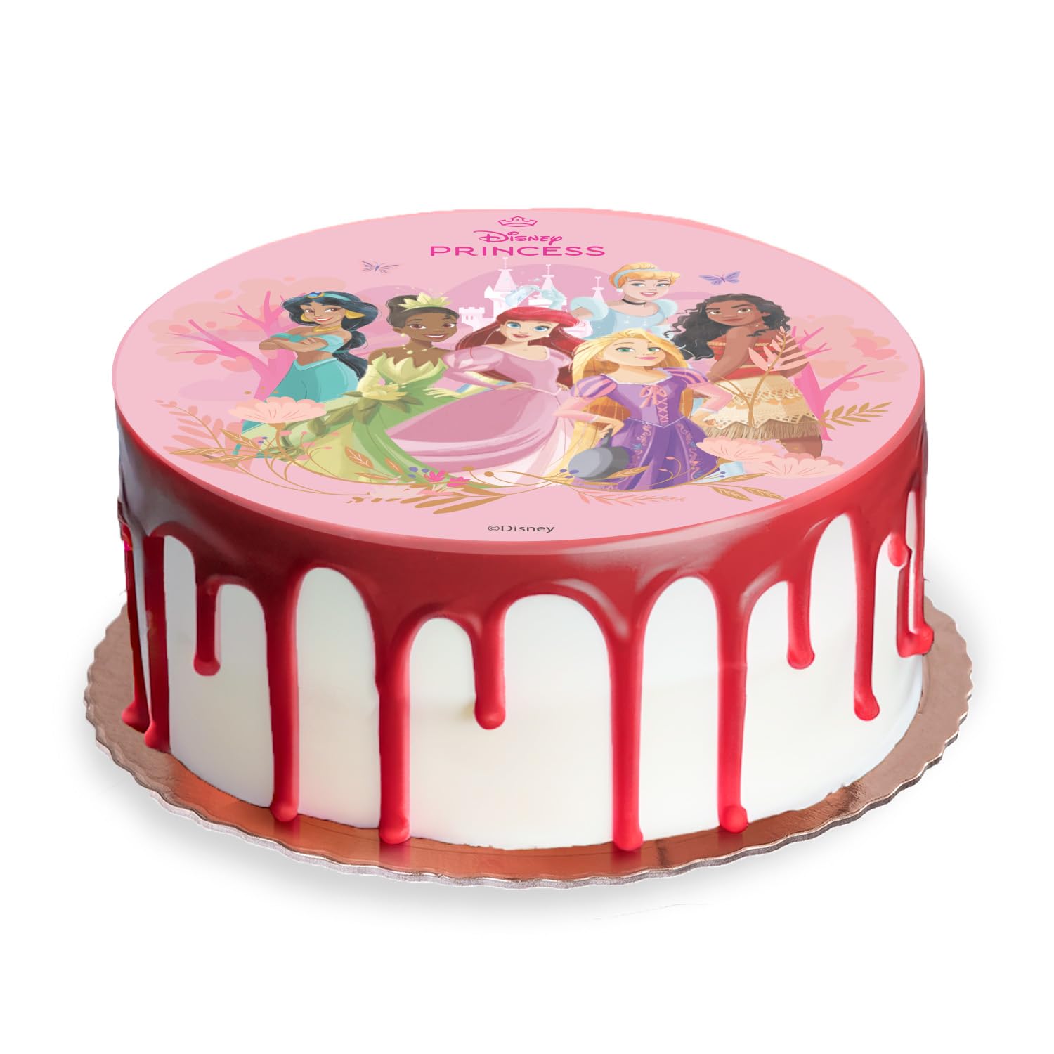 Oblea Comestible de Princesas Disney 20 CM Decoración para Tarta