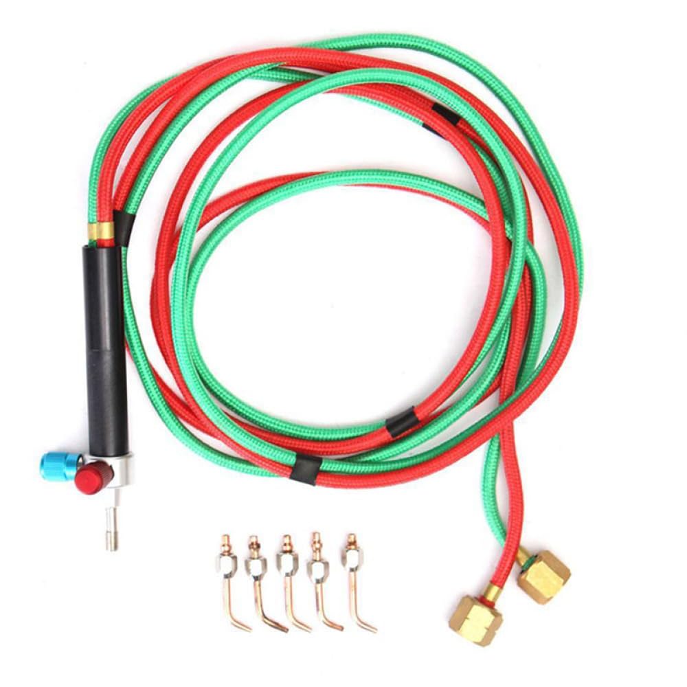 Mini pistola de gas con 5 puntas, kit de soplete de soldadura de joyería para oxígeno, acetileno butano