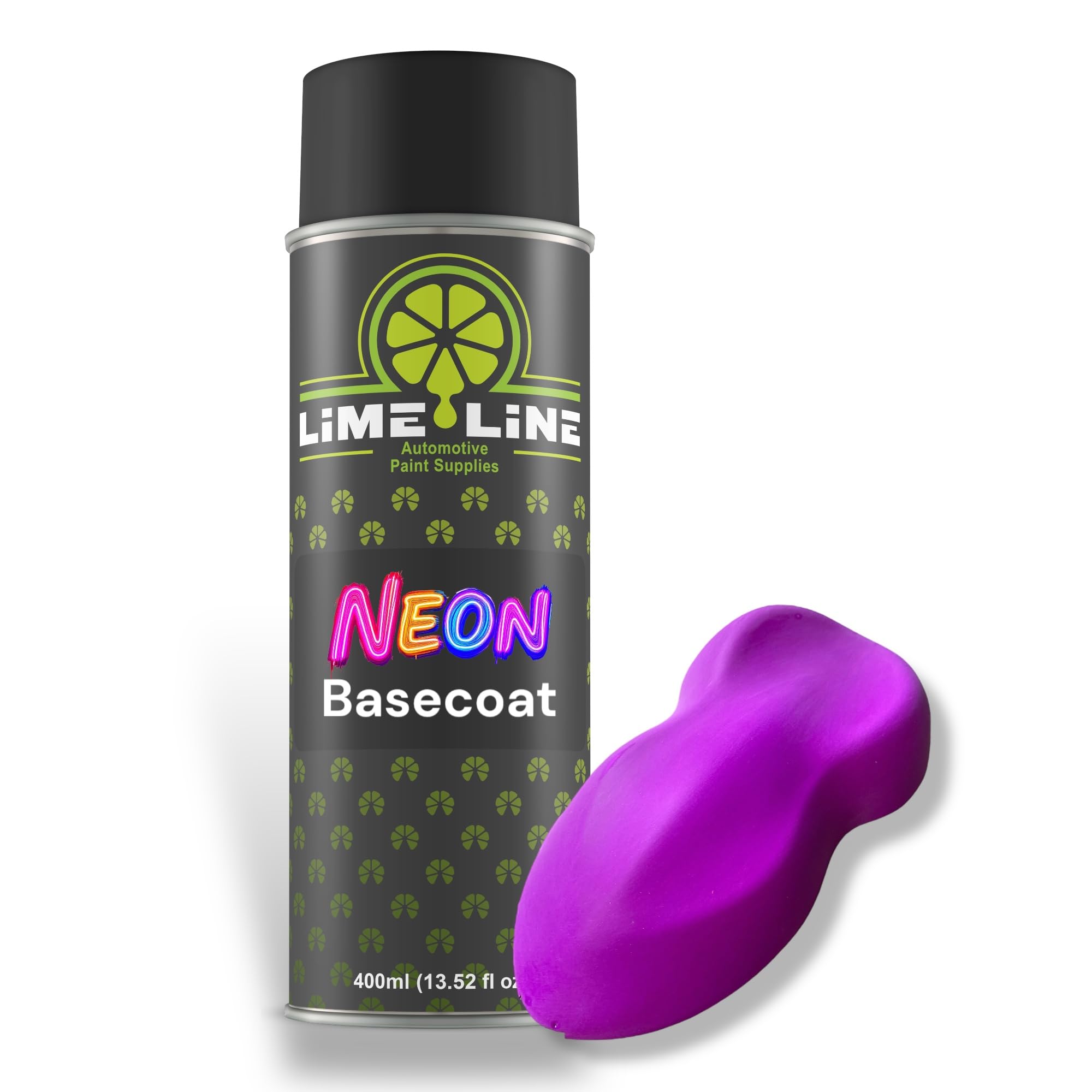 LiME LiNE Premium Automotive Basecoat Aerosol Spray Paint - Fast Drying- Custom Paint, Must Be Clearcoated! (Neon Purple)