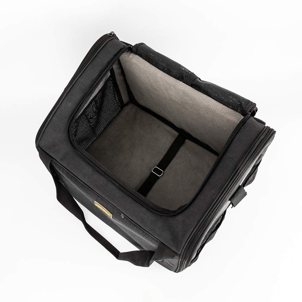 MARKSIGN Pet Booster Seat with Built-in Tether and Removable Plush Liner, Pet Carrier, Holds Small Dogs up to 20lbs.