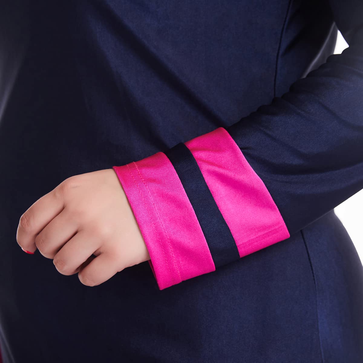 Odizli Costume da bagno da donna taglie forti, musulmano, islamico, Burkini, a maniche lunghe, Built in Bra+pantaloni da nuoto + Hijab 3 pezzi