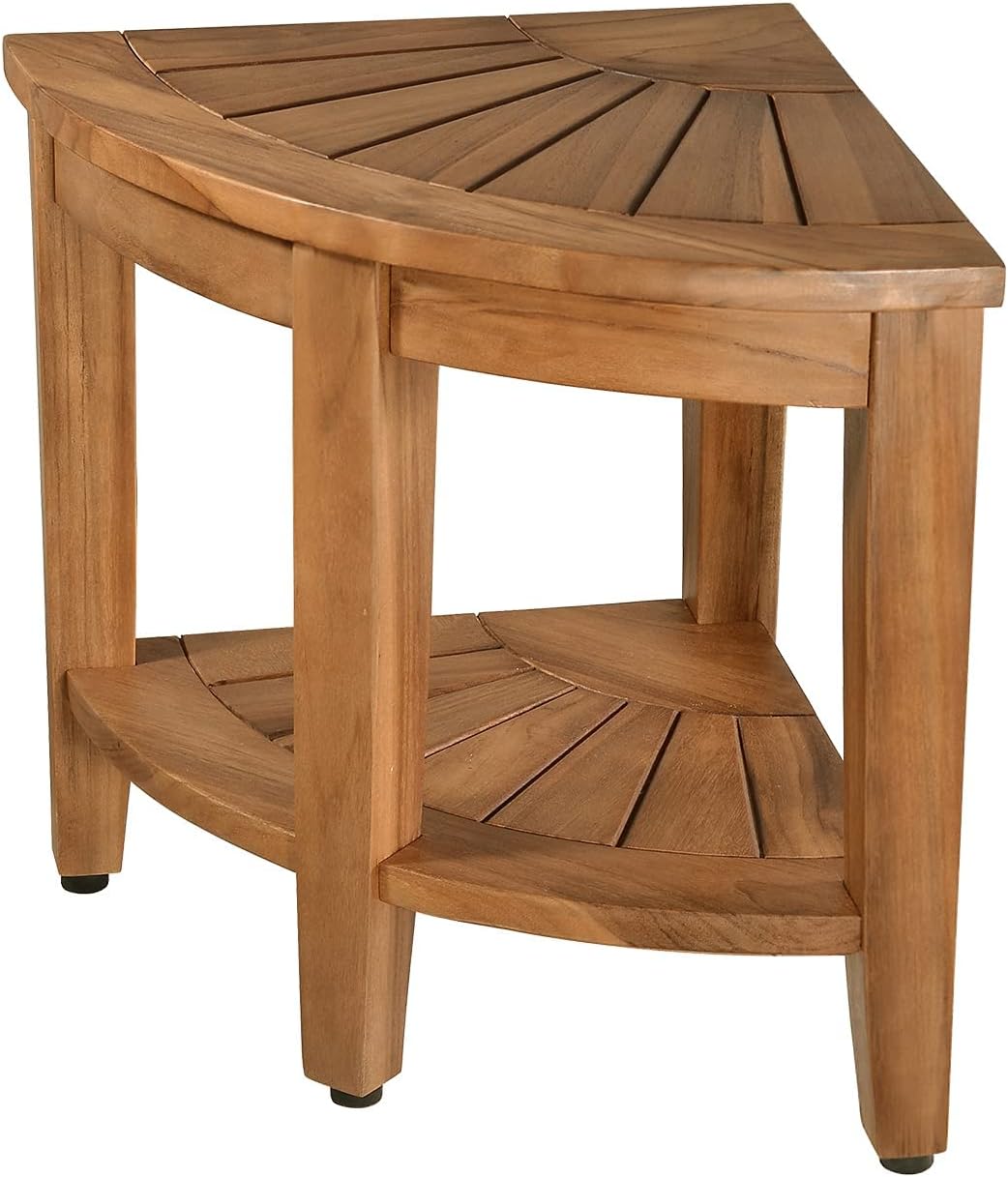 Teak Shower Bench, Teak Shower Stool, 18" Teak Wood Bath