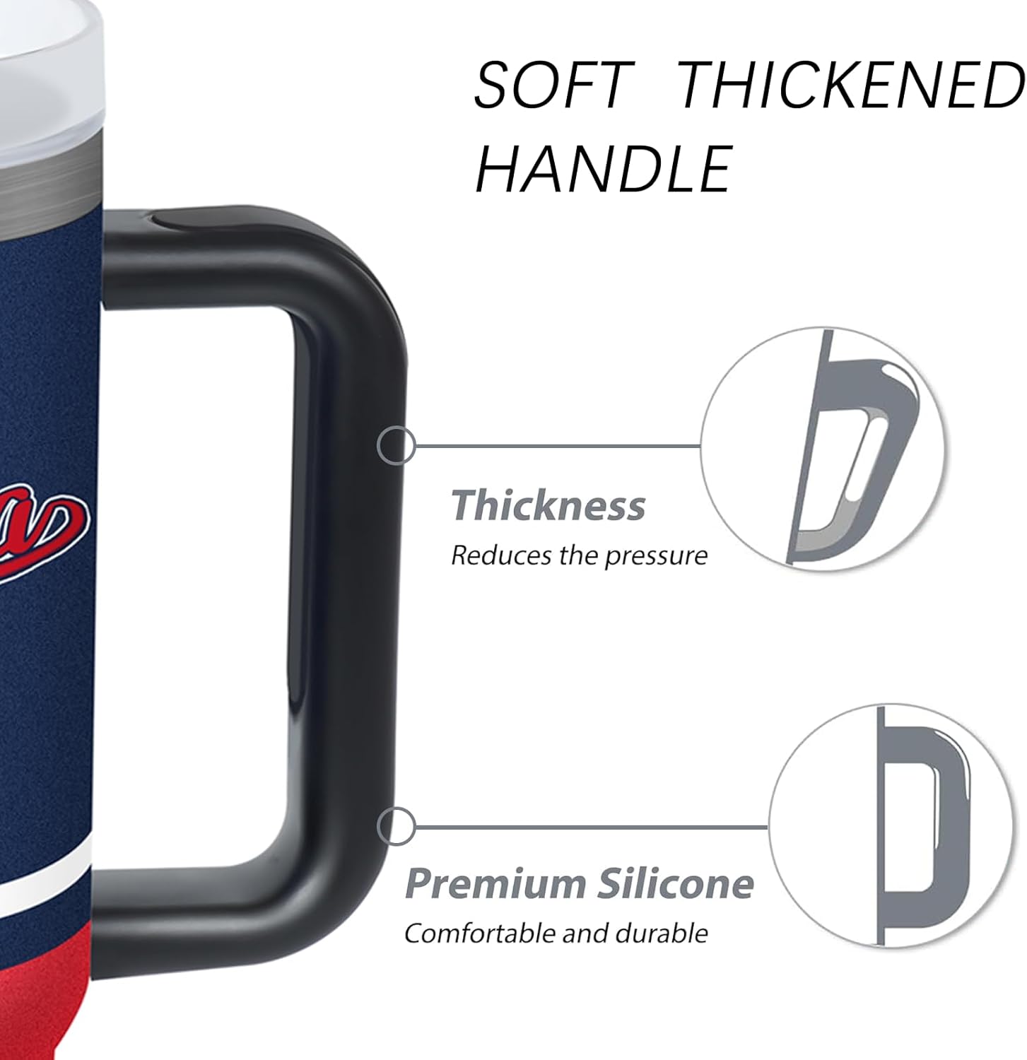 Tumbler 30oz Straight Skinny Car Cups With Insulated Cup Sleeve Portable Handle, Sports Travel Coffee Mug, Stainless Steel, Insulated,Classic Collection Gifts for Fans - Image 4