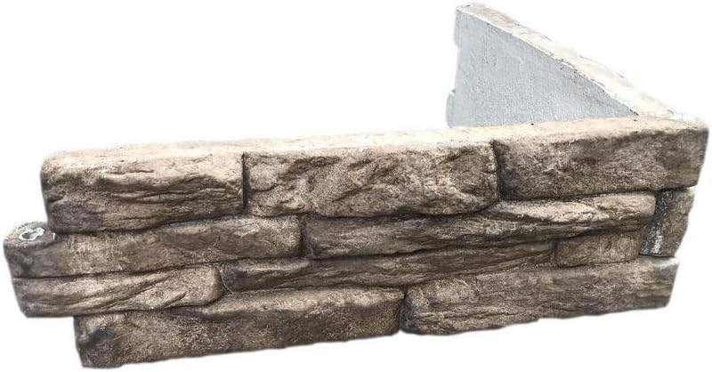 Ledge Stone 24 in. W x 8 in. H x 2 in. D Tan/Gray Concrete Raised Garden Bed, Planter Box Stones (4-Pack)