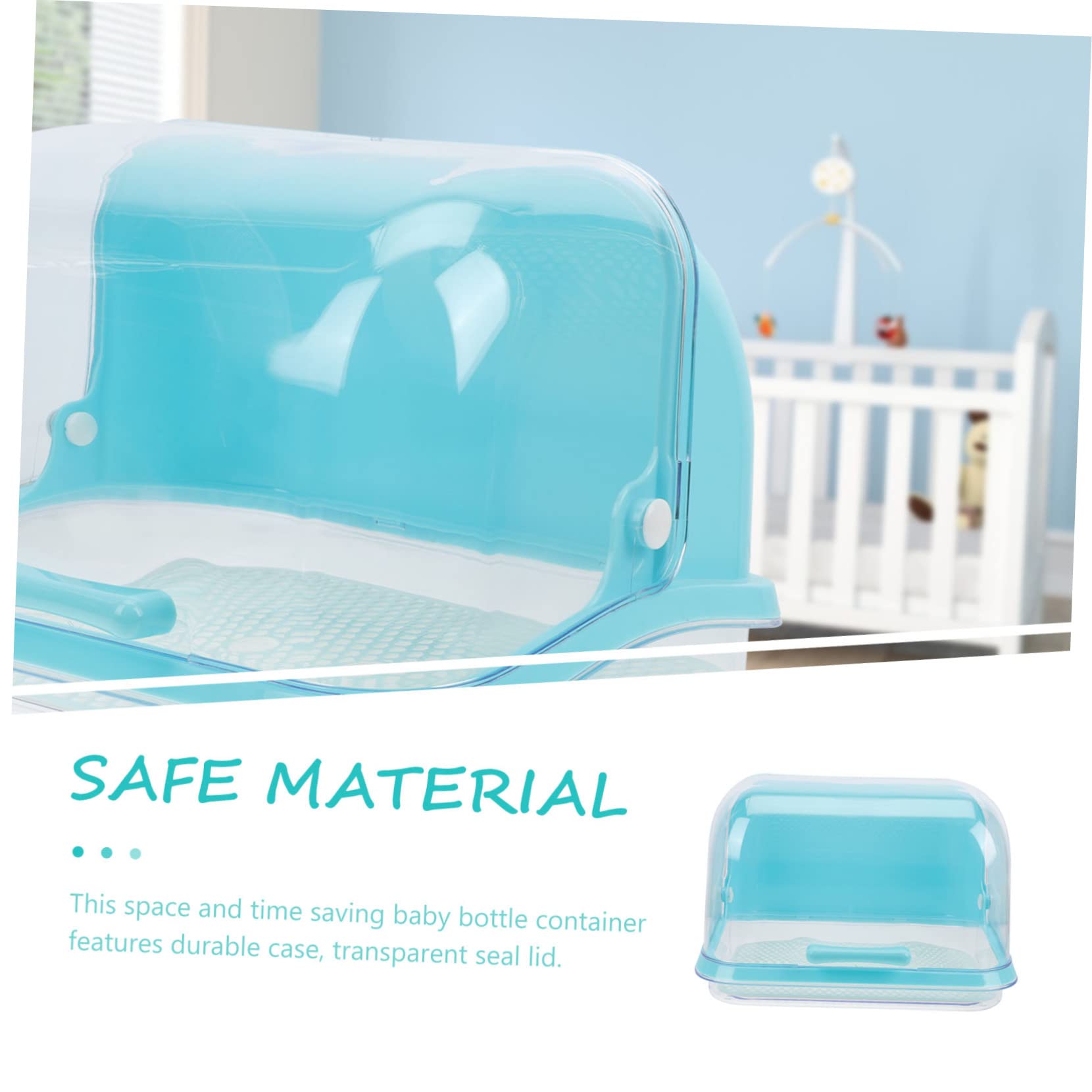 Aufbewahrungsbox für Babygeschirr aus Pp in Blau für Küche | Trockenbox, für Becher und Schnuller, Kinderzimmer Organizer als Geschenk zur Babyparty