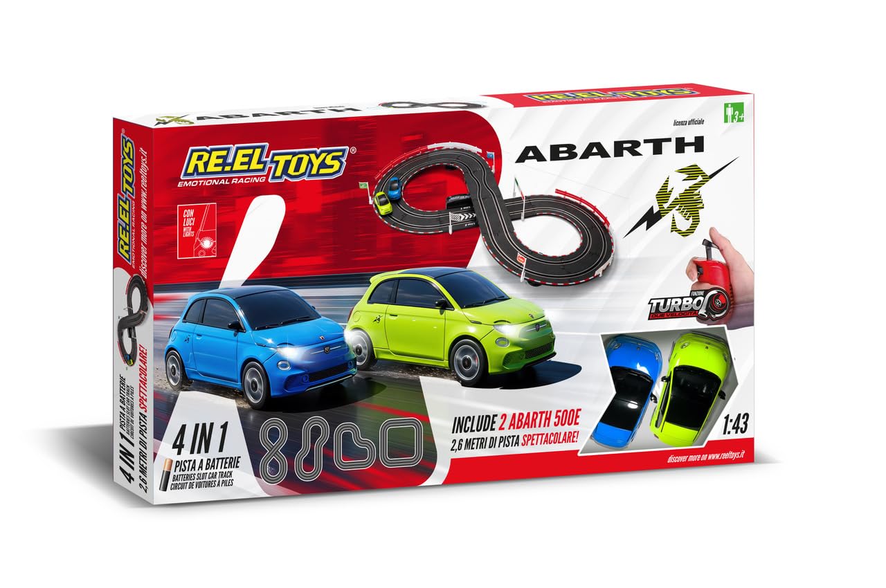 Pista Macchinine Telecomandate Pista Elettrica con 2 Slot Car Grande Semi- Professionale Adulti e Bambini 2,6 Metri, 4 in 1 con Telecomando