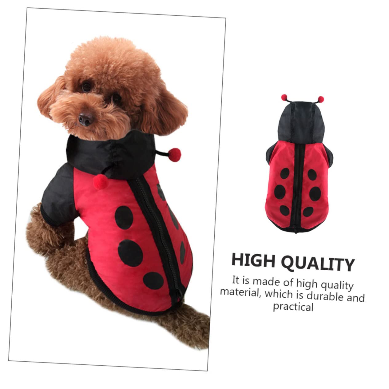 INOOMP 2piezas Disfraz De Halloween para Perros y Gatos Abrigo De Mascota Tipo Mariquita Ropa Cálida y Divertida para Ocasiones Especiales como Navidad y Fotografía Diseño Creativo y