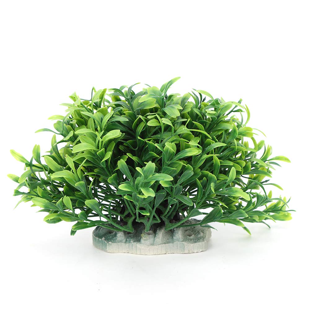 Plantas de Acuario Plantas de Acuario de plástico Artificial Plantas Adornos de decoración, Plantas realistas con Base de Ceraminc