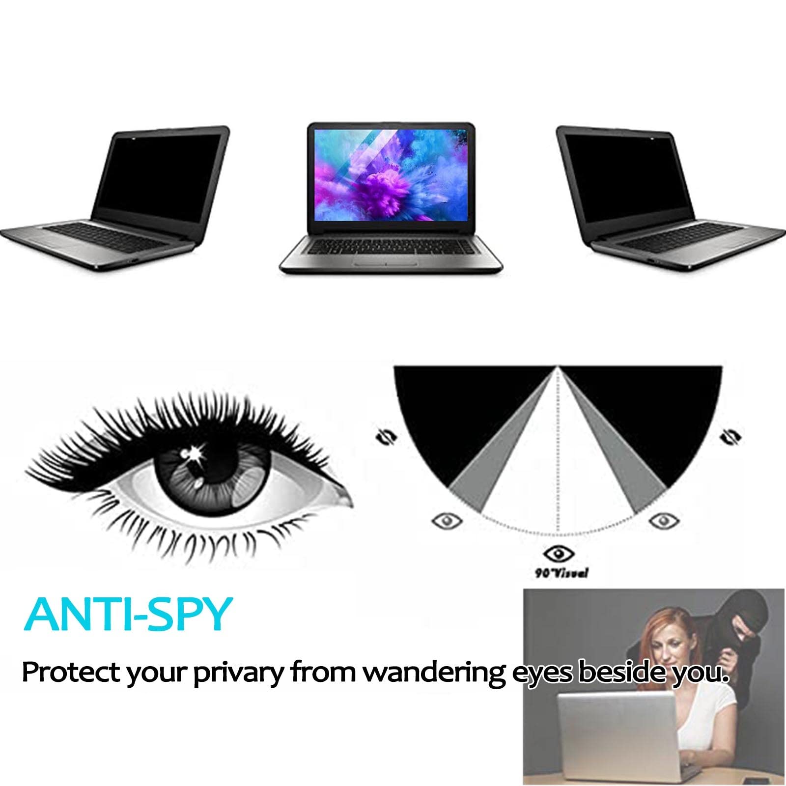 LIGUOYI Extraíble Filtro De Privacidad, Antimicrobiano Filtro De Pantalla Antis Luz Azul, Antis UV, Antis-Reflejos, Los Ojos Protector, Protector De Pantalla para Pantalla Ordenador, Monitor