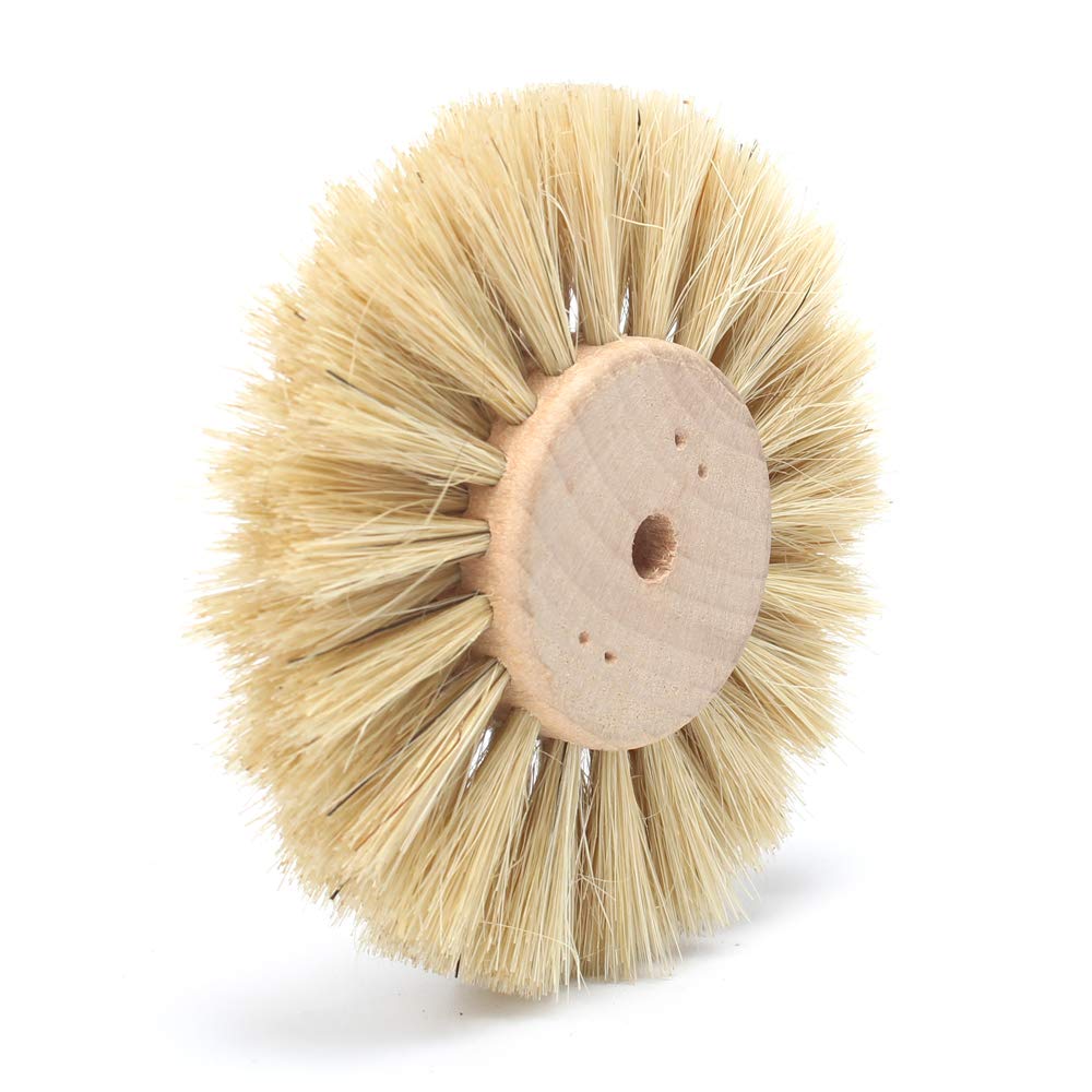 3 Inch Abrasive White Bristle Wheel Brush For Wood Carving Furniture Polishing Rotary Tools