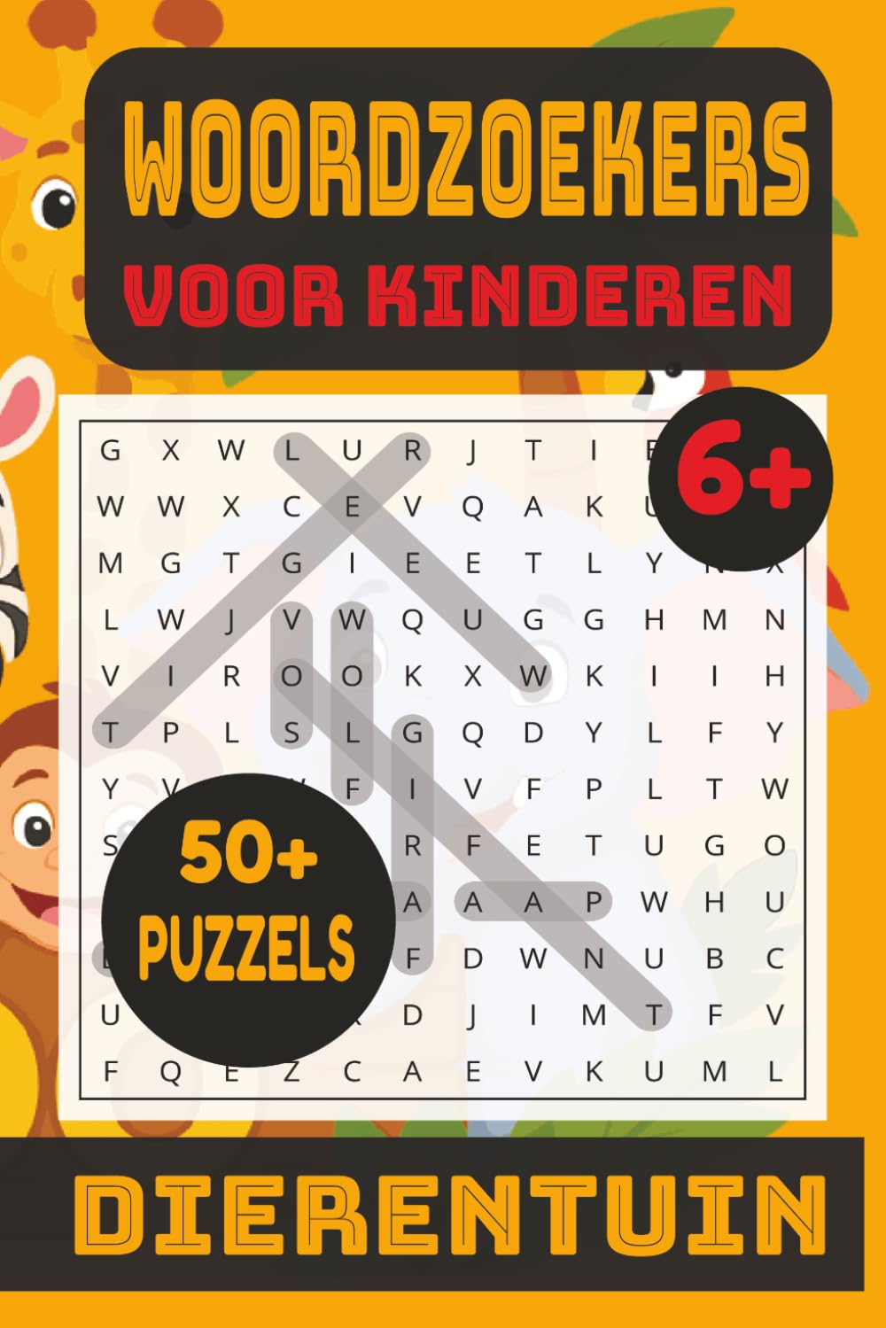 Dierentuin Woordzoekers voor Kinderen 6+: 50+ puzzels met wilde dieren | Educatief puzzelboek voor jongens en meisjes | Leuk cadeau voor kinderen
