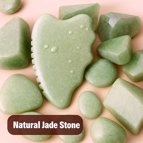 Miniatura 3 de Gua Sha Herramientas faciales, Jade Gua Sha Stone Comb Edge, Guasha Herramienta para Esculpir la Mandíbula Cara Regalos