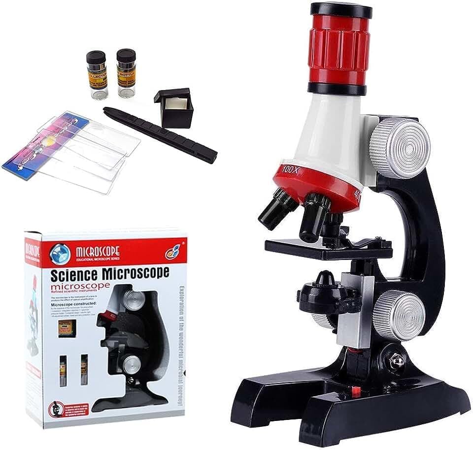 Kid Microscope Science Kits, 100X 400X 1200X Trinocular Magnification Beginner Toy Home School Educational Biological Hand Held Camera Compound Scope with Slides for Kids Children (B0DF34X85K) Amazon Price History, Amazon Price Tracker