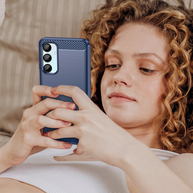 Image of Hybrid Carbon Fiber Back Case for Samsung Galaxy A16 5G (Blue)