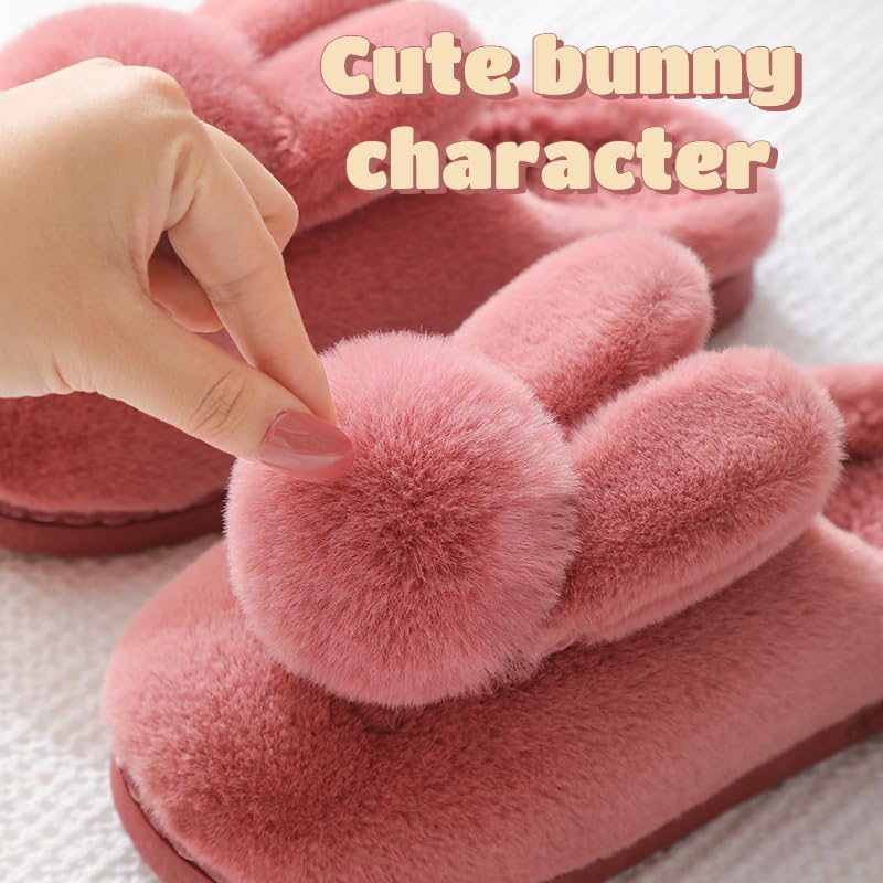 Bunny Fuzzy Slippers Cute Slippers Soft Plush Animal Slippers Warm House Slippers3