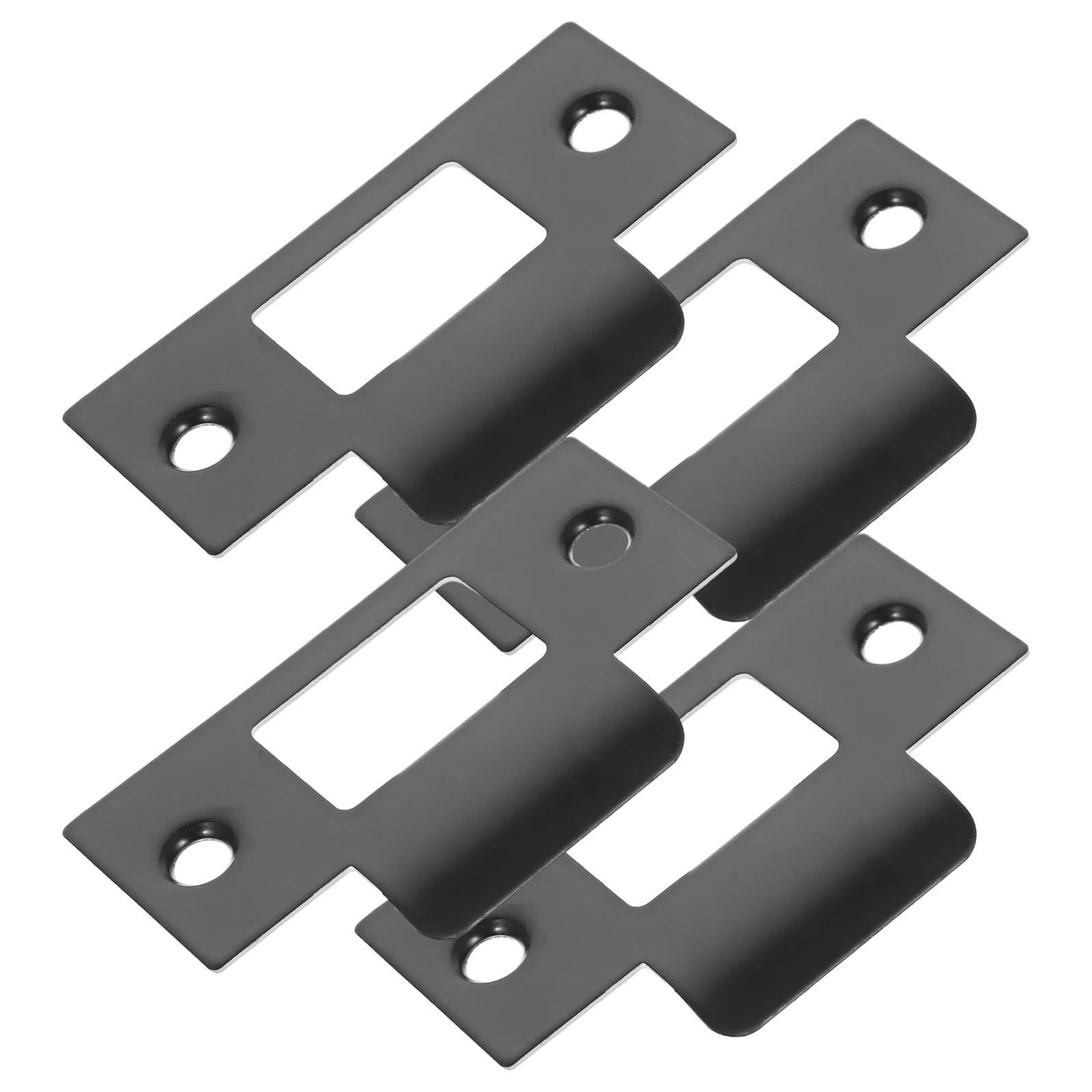Lot de 20 gâches de porte pour serrure de porte, plaque de fixation, pêne dormant noir, loquet de renfort avant pour porte