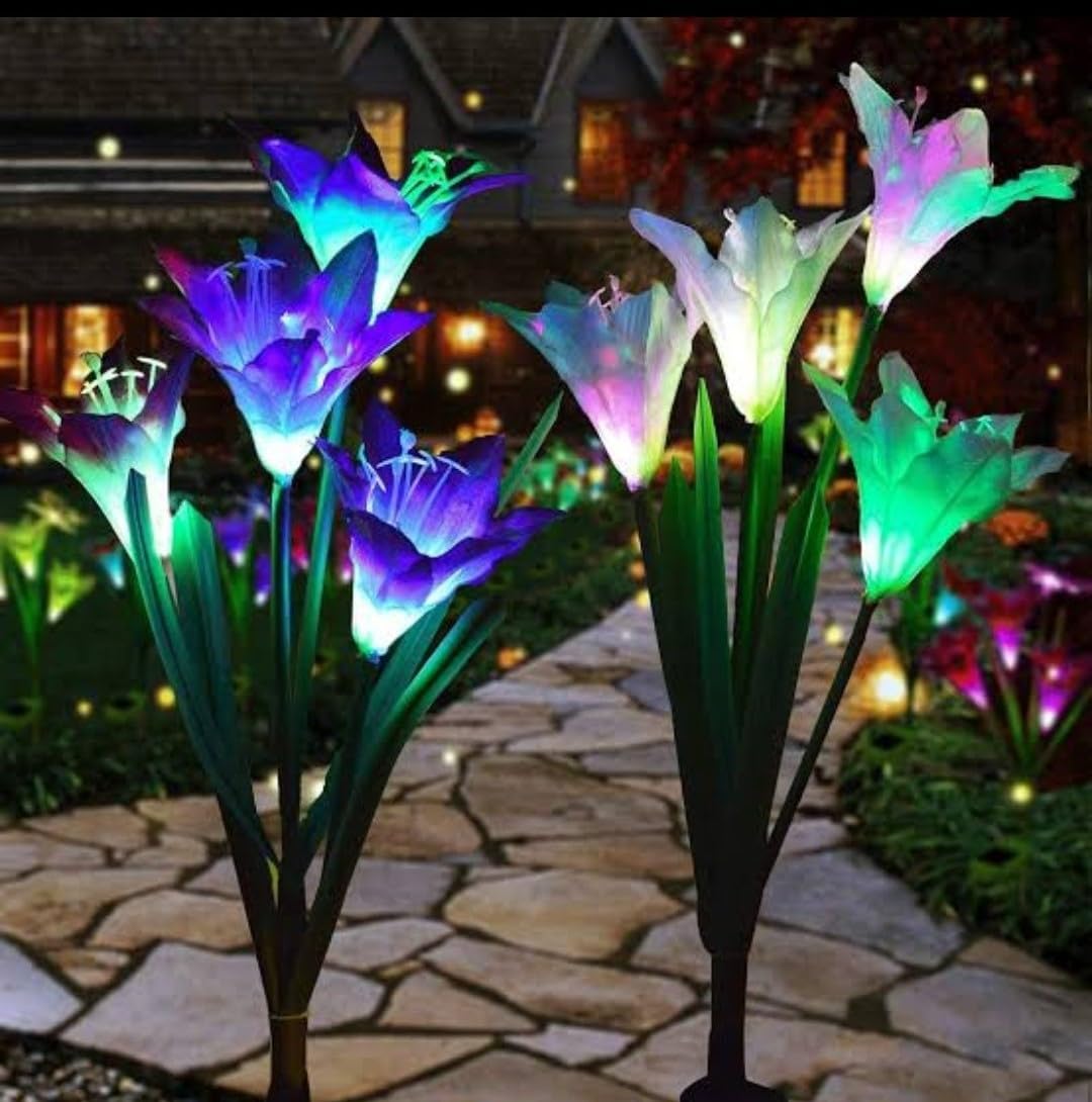 Faithome Lily Colour Changing Garden Lights - Solar-Powered, Colour Changing, Pack of 2 (B0D9MDR3NJ) Amazon Price History, Amazon Price Tracker