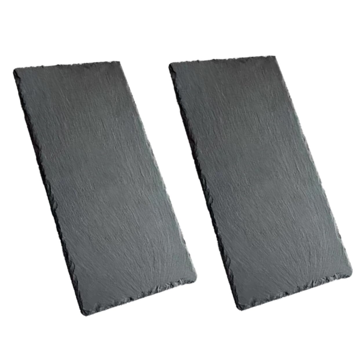 Assiettes à Sushi Isothermes 2 Pièces en Ardoise Noire | Réutilisables, Faciles à Nettoyer, Format Polyvalent pour Sushis et Steaks
