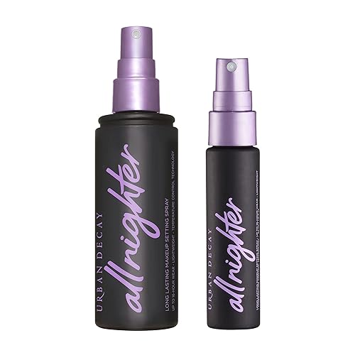 Urban Decay All Nighter - Juego de spray fijador de maquillaje impermeable, de larga duración, hasta 16 horas, sin aceite, acabado natural, fórmula