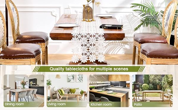 Vetableclothlve White Lace Table Runner, Summer Table Runners 86Inches Doilies for Furniture,Tea Coffee Dining Table Runner Doilies,Brunch Buffet Wedding Party Decorations (13IN*86IN) by Vetableclothlve - Used condition - Image 5