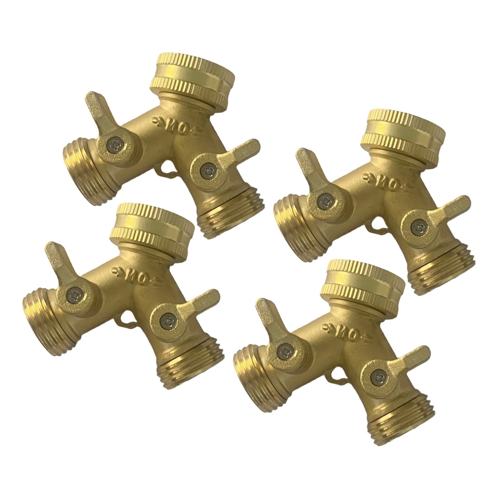 Hzbb Silk Teeth A Resistant 3 / 4Inch Heavy Duty Brass Y Splitter Connector For Garden Hose Irrigation Systems All Brass Irrigation Connector