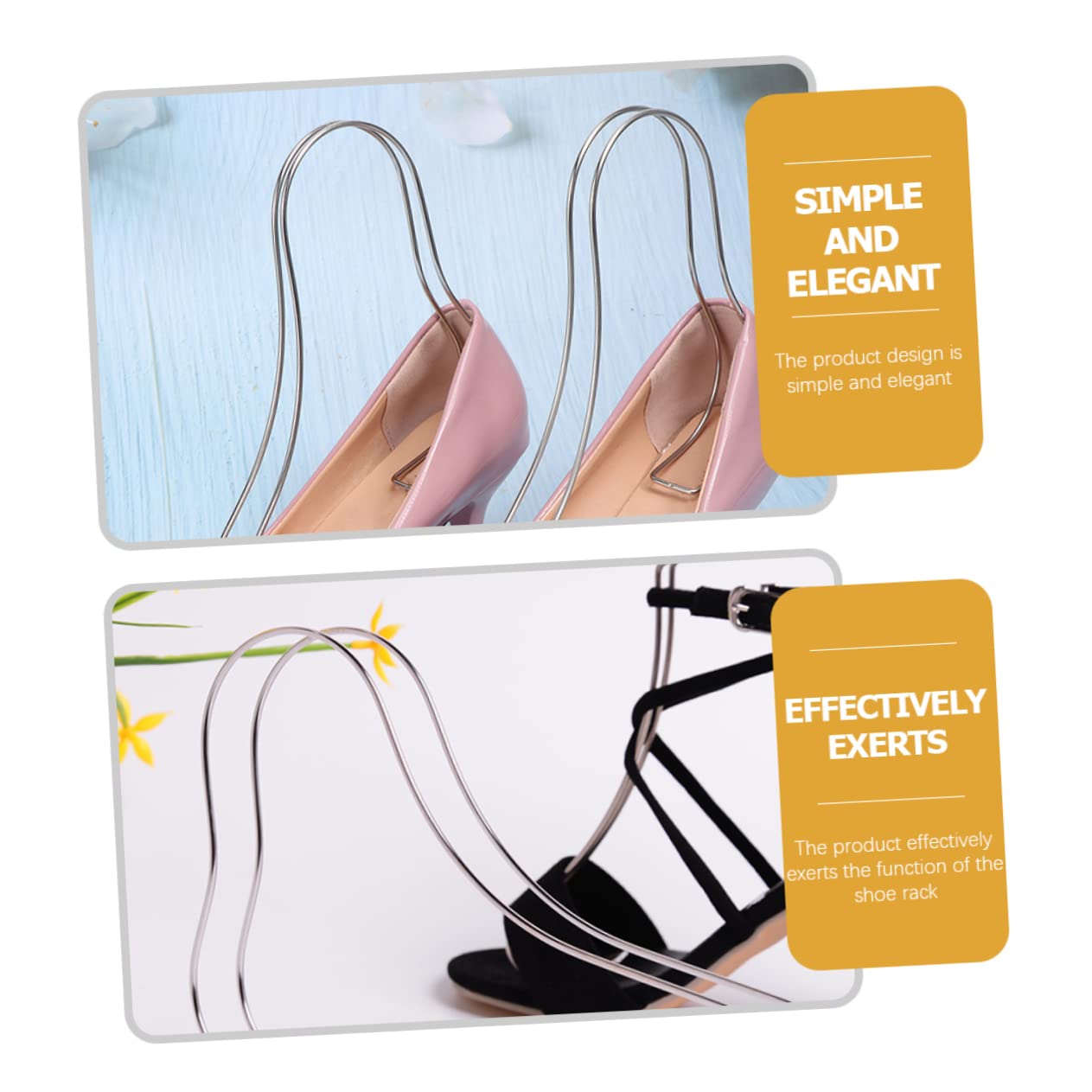 PRETYZOOM 2Pcs Shoe Display Rack Holders for Sandals and High Heels Stylish Shoe Organizer Stands for Showcasing Footwear Your Home Store