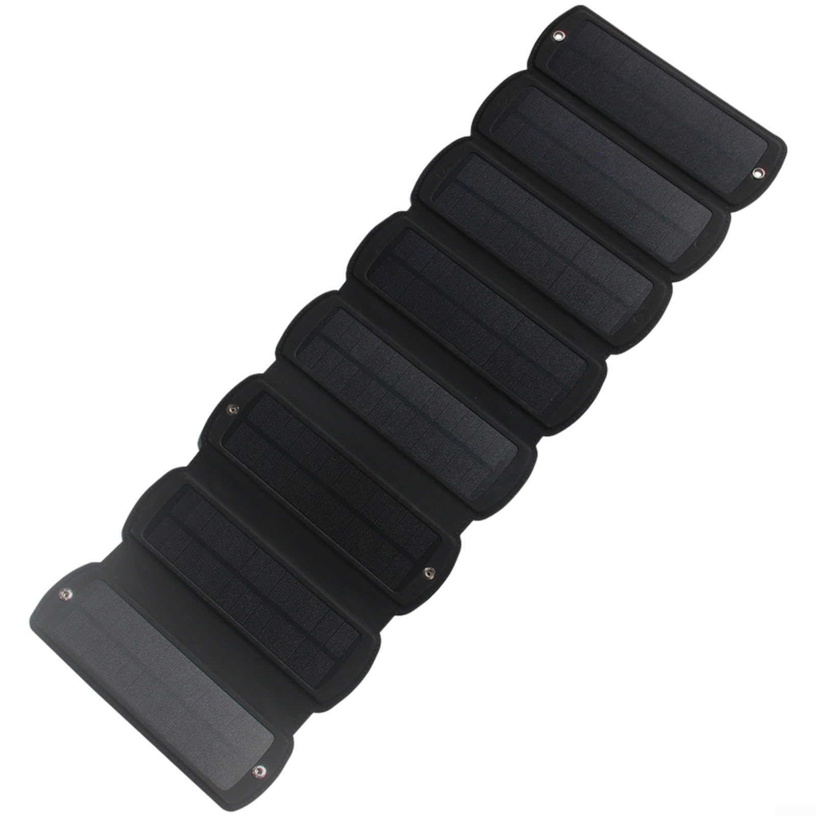 Cargador solar portátil de 16W con celda monocristalina de alta eficiencia textil negro