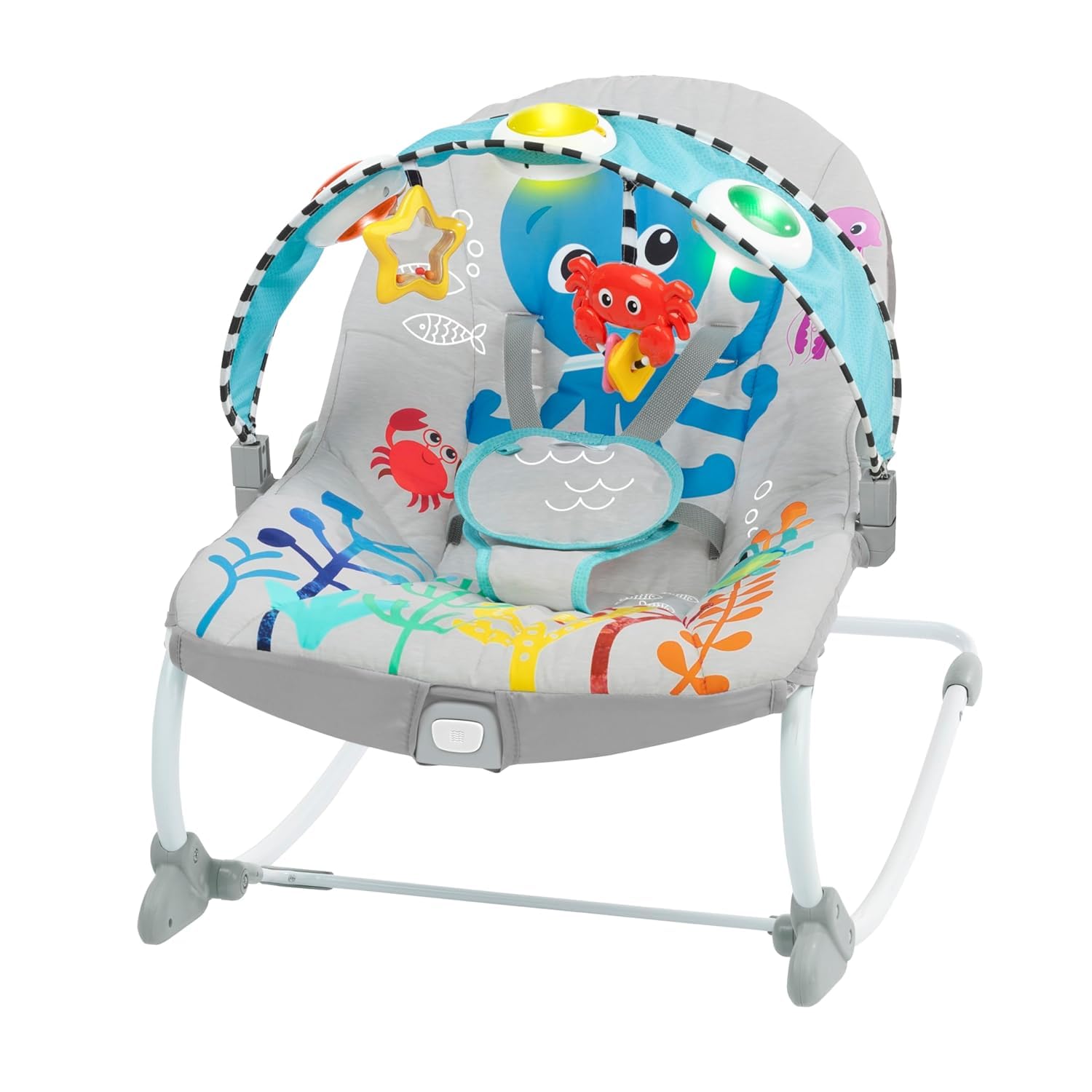 Baby Einstein Ocean Explorers Babywippe & Babyschaukel mit Musik & Licht, babyaktiviert, für Kinder von 0 bis 30 Monaten