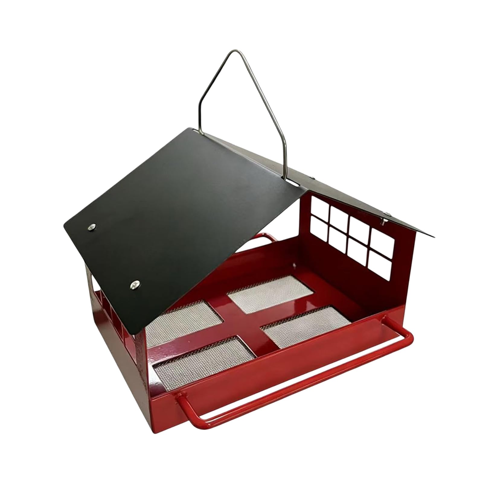 Vogelfutterstation für den Garten, Metallhaus, leicht zu reinigende Plattformschale mit Dach für die Fütterung und Beobachtung von Wildvögeln Hinterhof, Balkon, Outdoor Futterstation