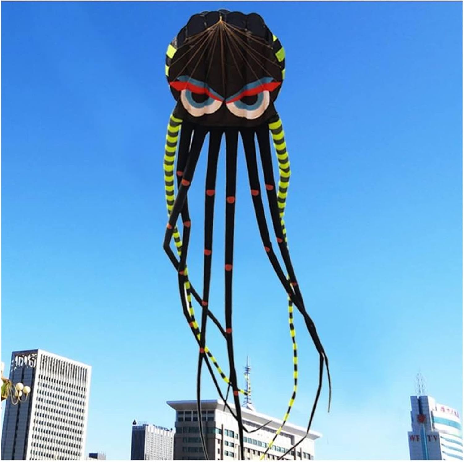 HEXEH 3D 8-Meter Four-Color Octopus Kite Large Animal Soft Kite Outdoor Inflatable Kite Kite Easy to Fly (Color : Deluxe Edition)