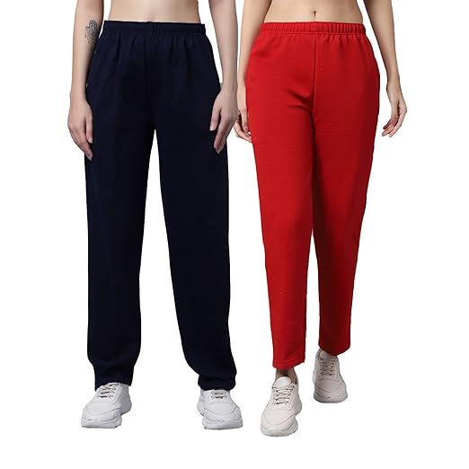Fleece Regular-Fit Multicolor Trackpant for Women (Pack of 2)-Lower_Fleece_MRN_YLW_002-P